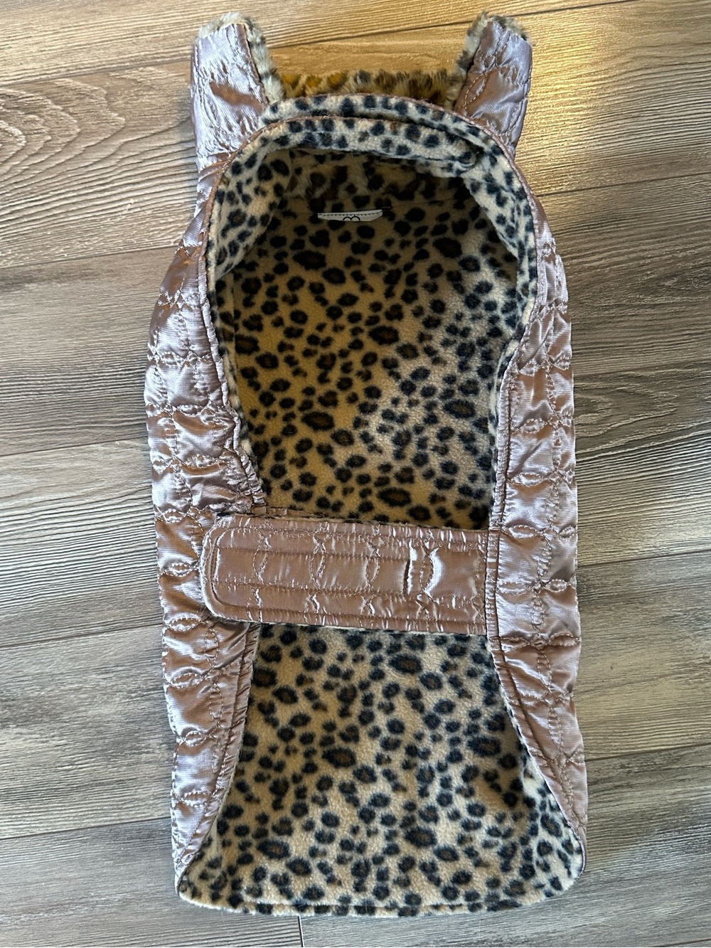 Spotted Fleeced Lined Rose Gold Dog Coat